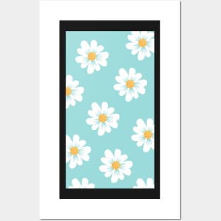 Mint Green Daisy Design Posters and Art